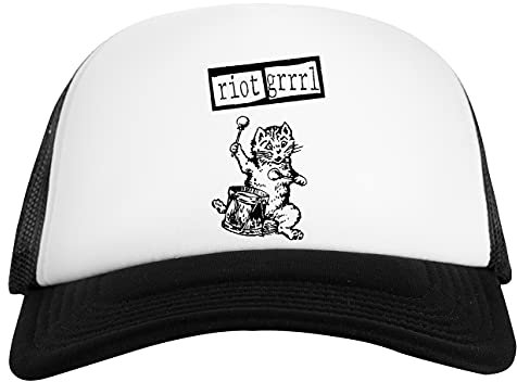 Riot Grrrl Weiß Schwarz Unisex Baseball Cap White Black Unisex