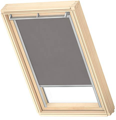 VELUX Dachfenster Sichtschutz-Rollo, graue Schienen, MK08, Grau | Lichtanpassung, diffuses Sonnenlicht, schmale Schienen