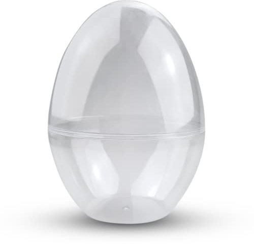 Netuno 5 Uova Trasparenti in Acrilico 15 cm Diametro 11 cm Uovo in plexiglass da riempire Uovo Trasparente plastica apribile Decorativo Pasqua addobbi pasquali Natalizie casa