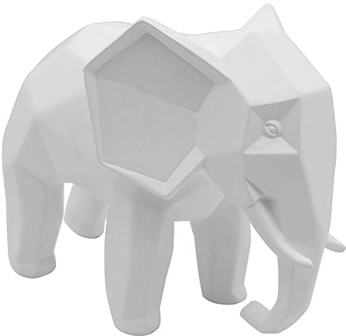Resin Geometrische abstrakte Elefanten-Skulptur – moderne geometrische Elefanten-Harz-Heimdekoration, Statuen, Zubehör, Handwerk, Skulptur, Ornamente (weiß)