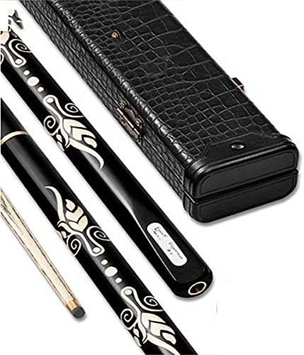 KISOARTWQ Billard Queue Billiard Tisch mit zubehör snooks Billiard Tisch mit zubehör Snooker Set mit Verlängerungsstange Eye Catching Design Hard Case Kleiner Kopf Schwarzer Pool Stick für Bi