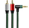 Câble audio stéréo jack 3,5 mm à 2 RCA Câble jack vers RCA Câble 2RCA Splitter Y Mâle Audio Stéréo pour Smartphone, MP3, Tablette, Haut-parleurs, Amplificateur, TV, DVD, Home Cinéma, etc. (5 M)