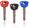 YANGZHUANGBAN Lot de 3 clés vierges pour moto Kawasaki Ninja ZX6R ZX10R ZZR400 Z750 Z800 Z1000 VERSYS ER6N ER6F ER6R (rouge, bleu, noir) – sans puce, clé physique