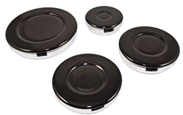 Ufixt Fits Servis, Siemens and Stoves Hob Cooker Gas Burner Base and Cap Set 4 Piece 55mm 75mm 100mm