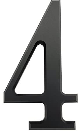 Ywonoby 3D Mailbox Numbers 2.4 Inch(6 cm) Self Adhesive House Numbers Stickers for Door Numbers, Address Numbers, Black(4)