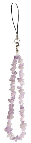 Yananmall Mobile Phone Beads Natural Shiny Charm Cell Lanyard Phone Chain Wristband Strap