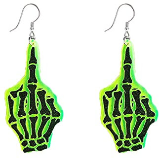 Totenkopf-Ohrringe, UFO, Alien, fluoreszierend, Acryl, Halloween, Statement-Ohrstecker, für Damen, Mädchen, Teenager, Halloween, Thema, Cosplay, Party, Kleid, Piercing, Schmuck, Geschenk, Acryl, Neu