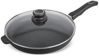 Set Original Gundel GUSS-PFANNE mit Deckel 28 cm, INDUKTION flach, Höhe 4,5 cm, BIOTAN-Oberfläche, PFOA-frei, mit abnehmbarem Griff