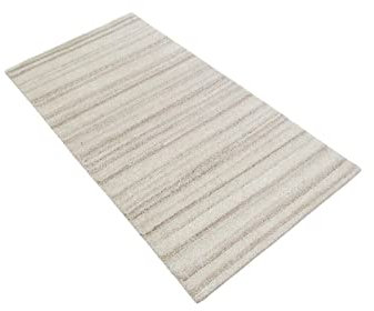 Nepal Teppich Handgeknüpft Grau Beige 100% Wolle Orientteppich 70x140 cm N-117