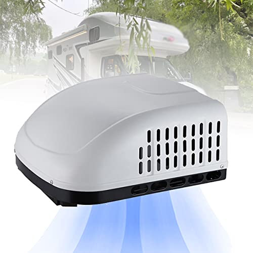 Aire acondicionado de techo para caravana de 12V/24V, unidad de aire acondicionado de CC de 15000BTU, unidad de para caravana de alta eficiencia, bajo nivel de ruido para coche, caravana, camión 220V