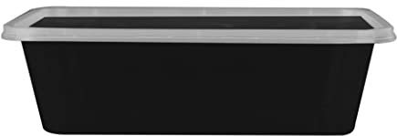 200 PCS x 650 ML Plastic Black Food Containers with Clear Lids Reusable 1 Compartment Meal Prep Containers Food Tubs Lunch Boxes Storage Trays Microwave Freezer & Dishwasher Safe for Takeaway (22 oz)