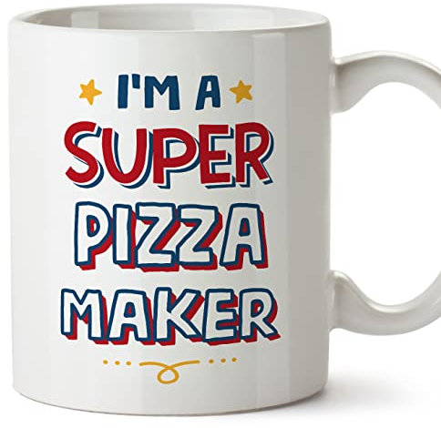 MUGFFINS Tazas para PIZZERA - En Inglés - - 11 oz / 330 ml - Regalo original y divertido