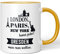 JUNIWORDS Tasse, London, Paris, New York kann jeder! Dresden muss man wollen, Dunkelgelb (1009451)