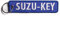 RENEGADE® Porte-clés moto en tissu avec anneau brodé et résistant aux rayures – 130 x 30 mm, noir – (SUZU-KEY), bleu, 130 x 30 mm