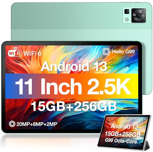 DOOGEE T30 Pro Tablet táctil Android 13 11 Pulgadas, Pantalla 2,5 K Helio G99 Octa-Core 15 GB RAM+256 GB ROM /2 TB TF, 8580 mAh/33 W, 20 MP Dual SIM 4G LTE +5G WiFi Widevine L1/TÜV Certificado