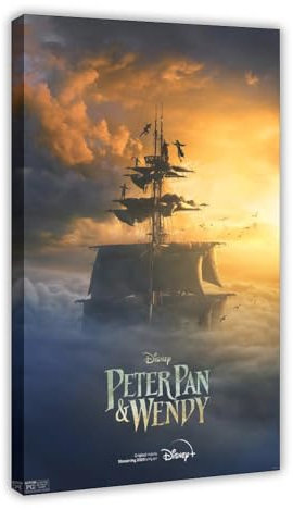 EYEZER Peter Pan & Wendy 2023 Poster, Filmdruck, Leinwand, Poster, Schlafzimmer, Dekoration, Sport, Landschaft, Büro, Raumdekoration, Geschenk, Rahmen-Stil, 60 x 90 cm