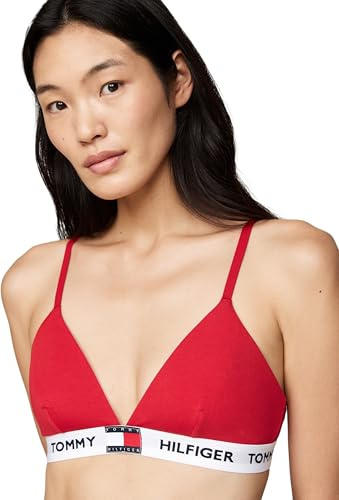 Tommy Hilfiger Damen Triangel BH Triangle mit Logobund, Rot (Primary Red), S
