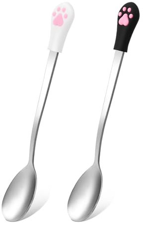 Kalion Cat Spoons for Wet Food - 2 Pcs Cat Ladle Spoons with Storage Pet Feeder