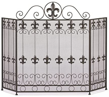 GENHAOSAN Portes De Foyer Cheminée Écran Chauffage Cuisinière Fire Garde-Corps Maison Salon Fer Fermé Fer Intégré Spark Screen Cheminée Décoration de Cadre Couverture De Cheminée