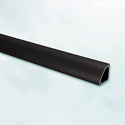 Bodenkabelkanal 2 x 1 m, dreieckiger Lichtbogen-Kabelschutz, PVC-Draht-Abdeckung, dekorativer Kabelkanal, elektrische Kabelführung, 4 Farben zur Auswahl, Schwarz, 24 x 24 mm