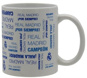 CyP Brands- Real Madrid, Taza, Taza Cerámica, Menaje, Desayuno, Tazas Originales, Color Blanco, Producto Oficial