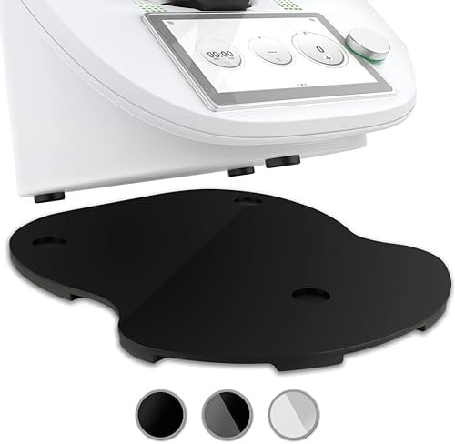Ruhrzauber® Gleitbrett für Thermomix TM6 & TM5 - Leicht Verschiebbares Brett für Thermomix TM6 / TM5 aus Premium Acryl mit verschiedenen Griffmöglichkeiten und Gleiter [Schwarz Hochglanz]