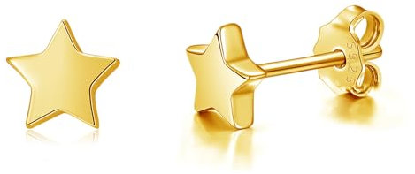 Deyanse 925 Sterling Silber Ohrstecker für Damen - Stern Ohrringe Stecker, Klein Schlafen Knorpel für Mehrere Piercings - Hypoallergene Schmuck Mit Geschenk Box