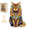 PASJO Holzpuzzle Erwachsene Katze Maine Coon 270 Teile 42x27,8 cm Bunte Farben Mini-Staffelei Holzschachtel Tierförmige Teile