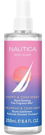 Nautica for Her Rose Island Body Mist, Profumo Mood-Boosting, Vivace & Determinata, Fragranza Ambrata Floreale, Formula Vegana, F a Lunga Durata 8.4 Fl Oz
