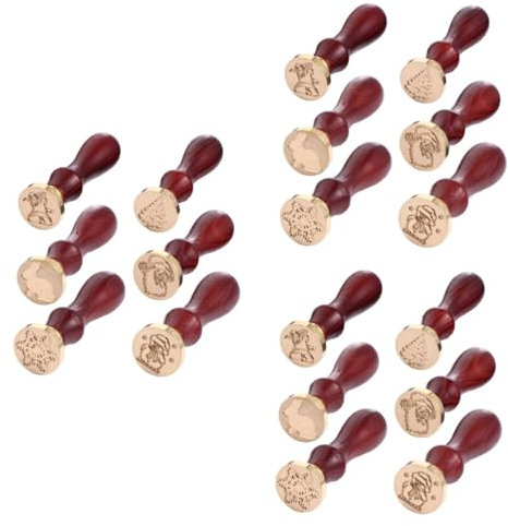 DIYEAH 3 Sätze Weihnachtswachssiegel Wachssiegel-stempelset Retro Zeitschriftenstempel Bastelpapier Zeitschriftenaufkleber Briefsiegel Aus Wachs Zeitschriftenzubehör Kupfer 6 Stück * 3