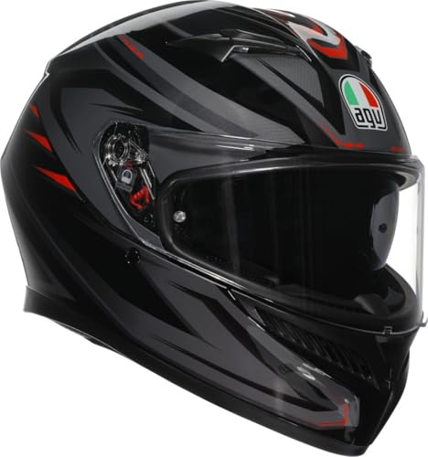 AGV K3 Syth Helm, schwarz/grau/rot, XL (61/62)