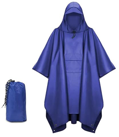 Stynice Leicht Wasserdicht Regenponcho Herren & Damen - Mehrzweck Regenjacke Outdoor mit Kapuze Faltbare Tasche für Camping Wandern Hikking - Atmungsaktive 3in1 Regencape