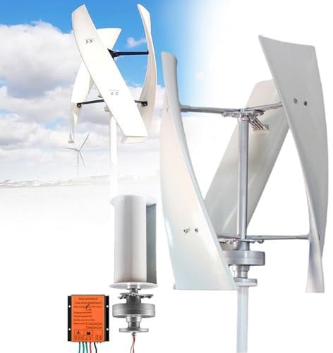 ZenSeFarin 3000w Vertikale Windturbine, Kleine Windturbine Mit Hilfsrad, 3-Blatt Vertikale Windturbine Hohe Umwandlungsrate Stromerzeugung FüR Decks, Wohnwagen, Boote,12V