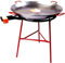Spanish Paella Cooking Set: 70cm Gas Burner+ 90cm Polished Paella Pan for 50 portions + Reinforced Tripod