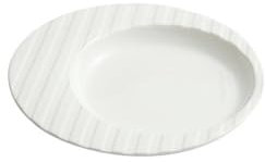 Assiette à pâtes italienne rayée en céramique, assiette ronde moyenne 26,7 cm