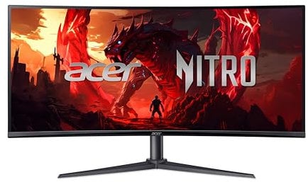 Acer Nitro XZ340CUJ0 Gaming Monitor 34 Zoll (86 cm Bildschirm) UWQHD, VA, 120Hz DP, 100Hz HDMI, 5ms(GTG), 2xDP 1.4, 2xHDMI 2.0, Curved, höhenverstellbar, AdaptiveSync