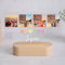 Cristal Plaque Lámpara Corazones y 4 fotos arriba LGTBI – Metacrilato Premium y Base de Madera – Regalo Original para Cumpleaños, Bodas y Aniversarios