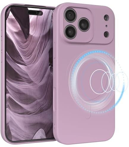 EAZY CASE - Silikonhülle magnetisch für iPhone 17 Pro Max Hülle Silikon Violett weich stoßfeste Magnet Handyhülle Schutzhülle mit Kameraschutz Dünn Schutz Cover TPU Bumper in Pastell Flieder