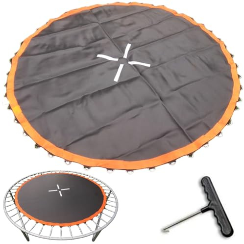 SHITOOMFE Trampolinabdeckung, Trampolin-Ersatzmatte, UV-beständige Unterlage mit 56 Ösen, robuste Sprungmatte für Garten und Outdoor, 10 Fuß