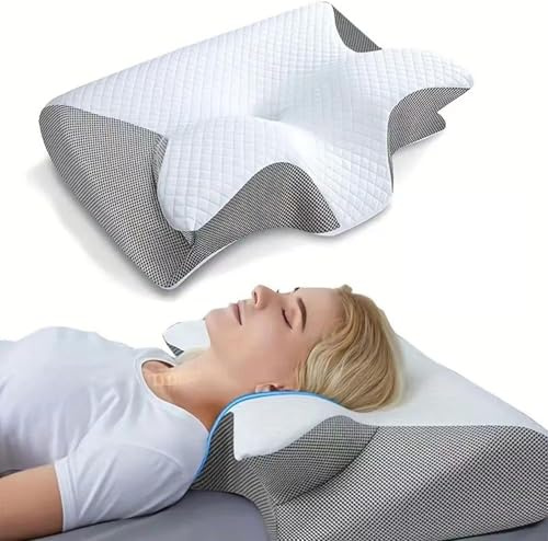 seladi airflow pro airflow pro nacken therapiekissen seladi airflow pro kissen kissen schlafapnoe kissen Ergonomisches Kopfkissen Nackenschmerzen Memory Foam Pillow FüR RüCken & BauchschläFer (Grau)