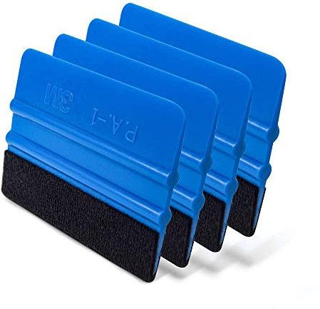 3M Rakel mit Filzkante, Folienrakel/Filzrakel aus Kunststoff als Werkzeug für Folierung von: Autofolie, Möbelfolie, Fensterfolie, Tönungsfolie, Wandtattoos, Plotter- & Klebefolie u.v.m.! (4)