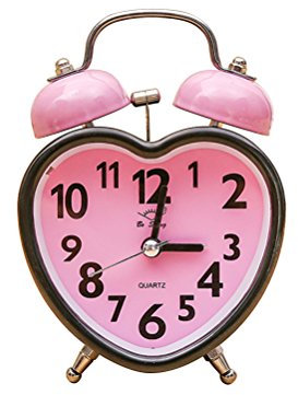VORCOOL Sveglia Campanello Retro a Forma di Cuore con per camerette per Bambini (Rosa)