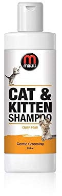 Mikki Cat & Kitten Shampoo, Low Foaming Formula, Easy Rinse, Gentle, Non-Irritating, 250 ml, Crisp Pear Fragrance