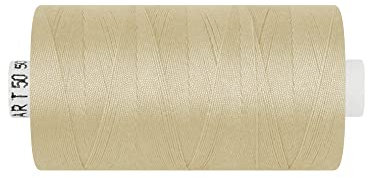 dalipo - Polyester Nähgarn, Stärke 50, Jeansgarn, 500m, beige