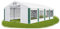 Das Company Partyzelt 4x8m feuersicher wasserdicht weiß-grün mit Bodenrahmen und Dachverstärkung 620g/m² PVC Plane Robust Gartenzelt Summer Plus FR