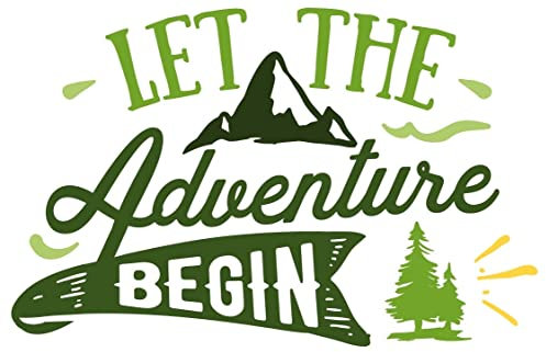 Samunshi® Let The Adventure Begin Schriftzug Aufkleber Sticker Autoaufkleber Scheibenaufkleber Motorradaufkleber - 70x46cm grün