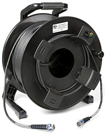 Emelec VíasCom R-SDI-3006N/100-100 m Videokabel 3G-SDI (0,8/3,75/6,0) montiert auf Kabeltrommel mit BNC 3G-SDI - einreihiger Leiter - Schwarz - Flexibles PVC