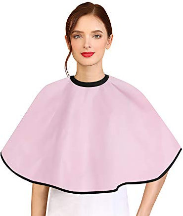 Noverlife Rosa Make-up-Umhang, Kurzer Kamm-Rasierumhang, Styling-Lätzchen für Schönheitssalons, Friseursalon-Shampoo-Tuch Make-up-Schal, Kosmetikerin, Kosmetikerin, Friseur
