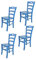 t m c s Tommychairs - 4er Set Stühle Cuore für Küche und Esszimmer, Robuste Struktur aus Buchenholz, in Anilinfarbe Blau lackiert und Sitzfläche aus Holz