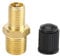 EVGATSAUTO 2 Pcs 1/4 Inch NPT MPT Brass Air Compressor Tank Fill Valve with Plastic Cover, Gold + Black